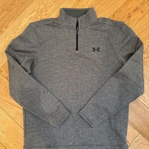 Under Armour Golf Black and Gray Striped Pullover